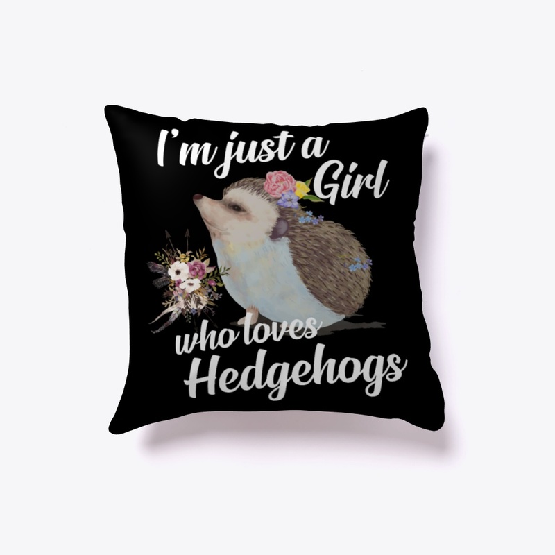Girl Loves Hedgehogs Watercolor Style
