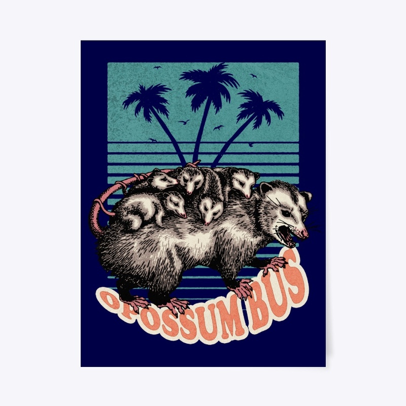 Opossum Family, Funny Bus Mom