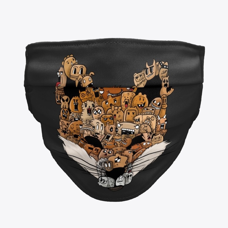 Fox doodle Color  Face mask