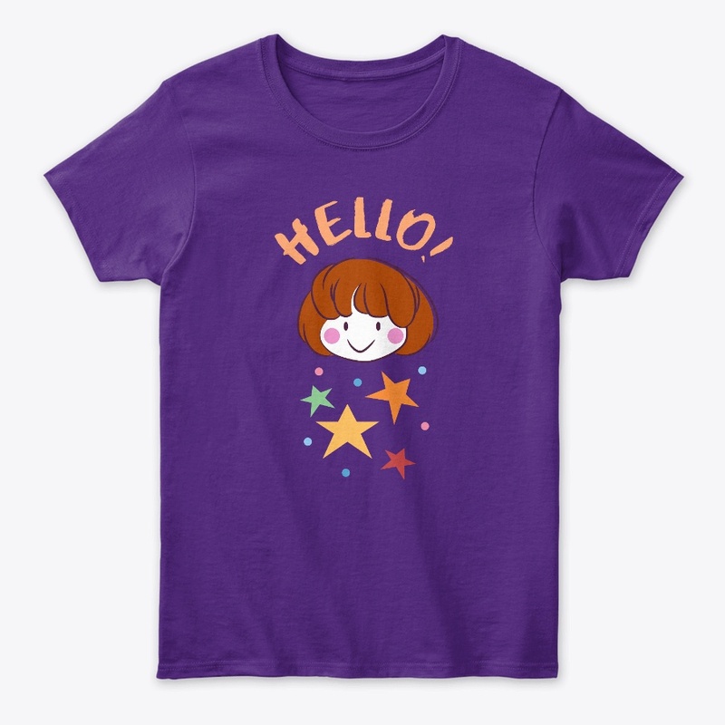 smiling girl says hello