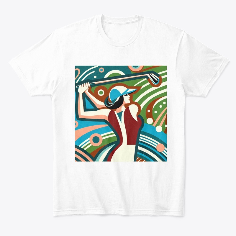 Woman Golfer Art Deco Summer Sports