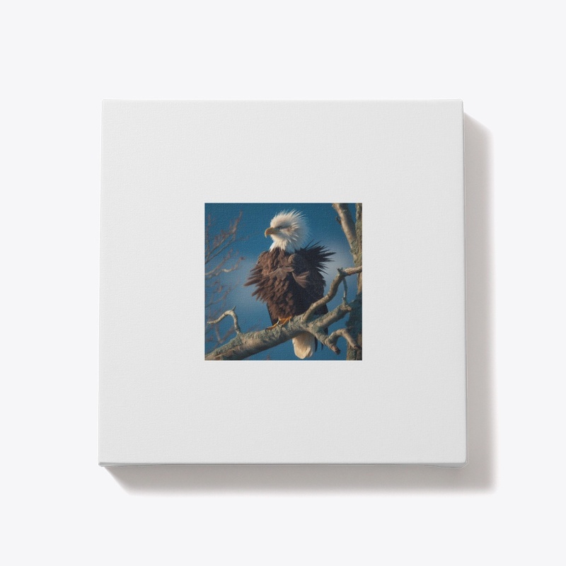 Eagle standing on a tree branch