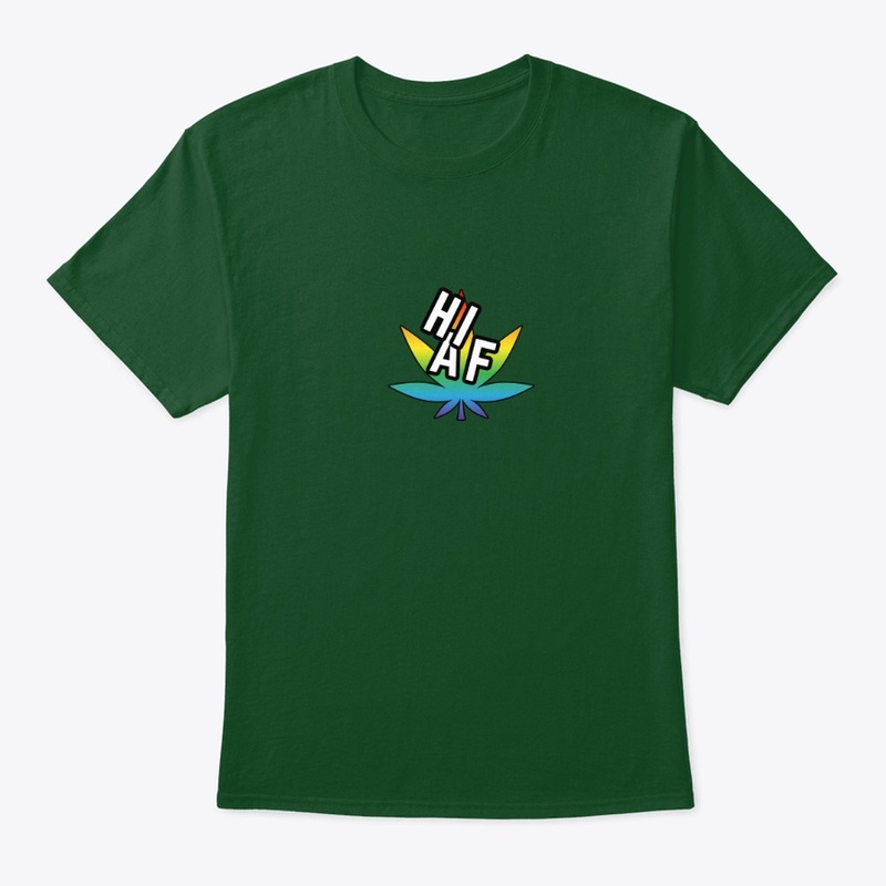High As Fuck [] Neon Pot Leaf