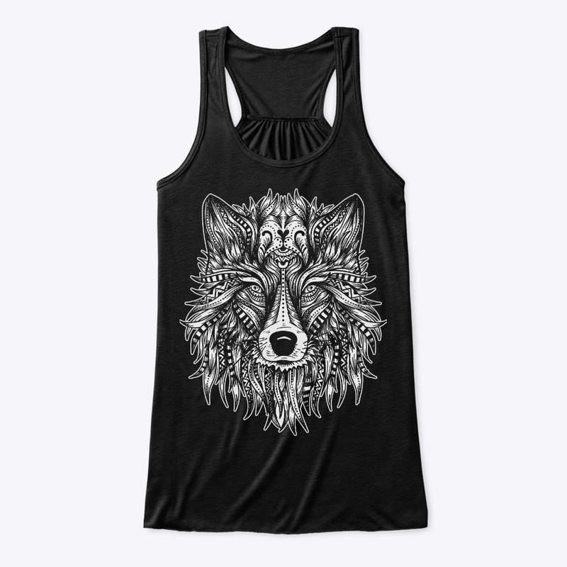Mandala Style Coolest Tribal Wolf