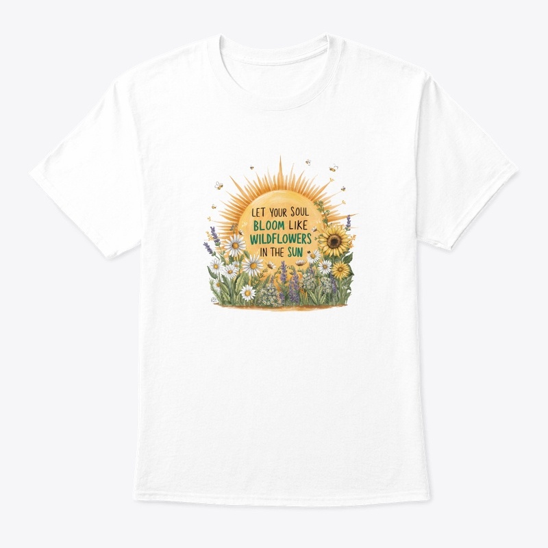 Hand Drawn Sun and Wildflowers Design
