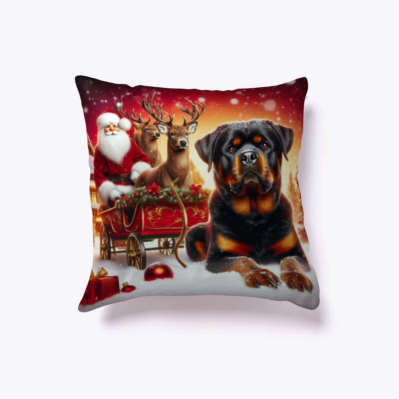 Rottweiler and Santa