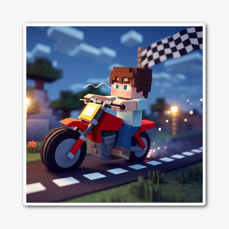 Die Cut Sticker |boy riding a motorcycle