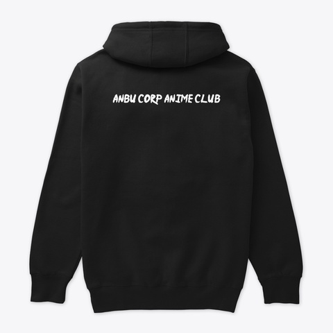 Anbu Corp Anime Club V1   Dark Mode Black T-Shirt Back