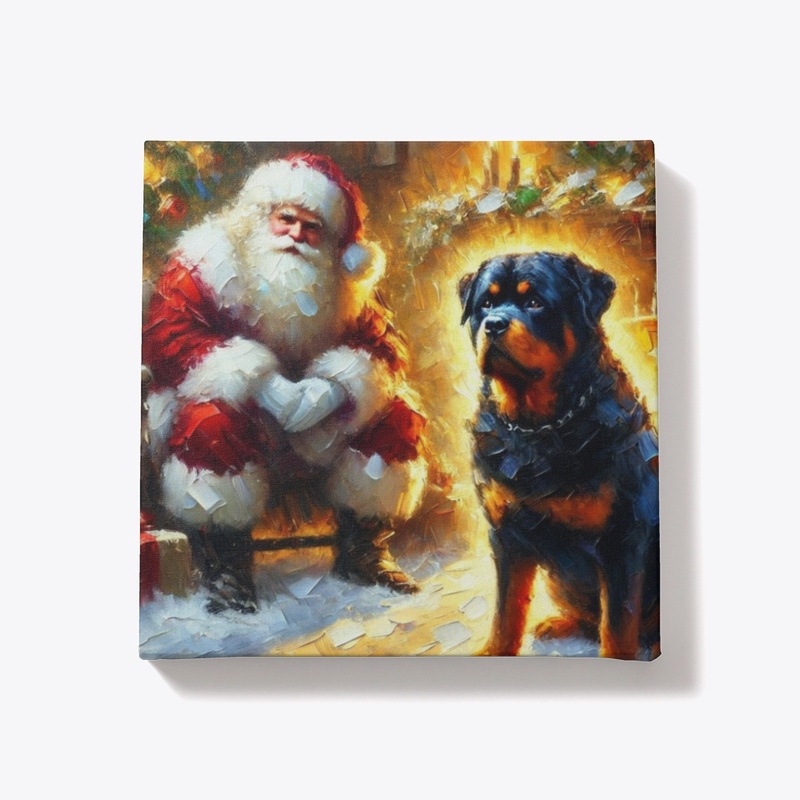 Rottweiler and Santa