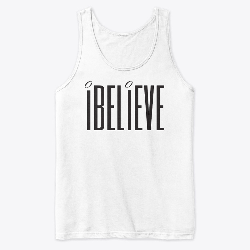 iBELiEVE blk logo tee
