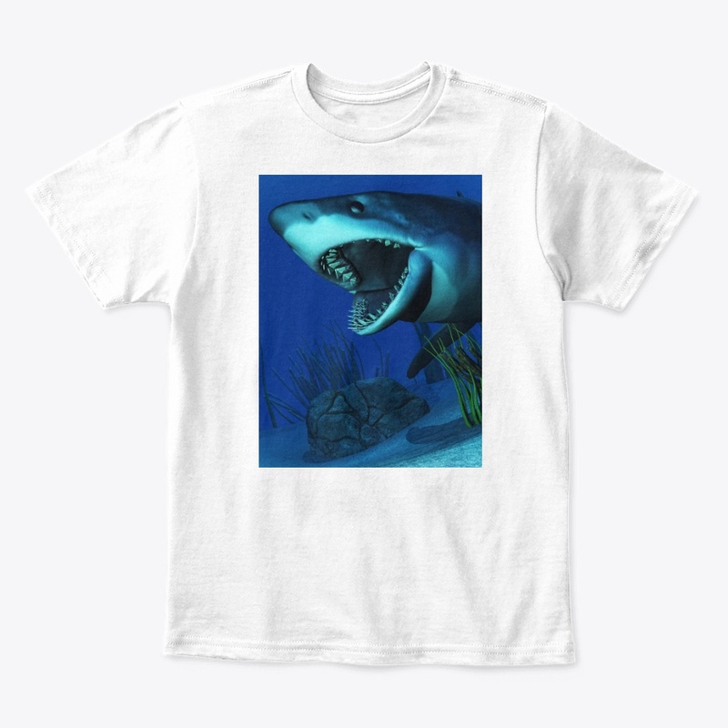 Sharp and Angry Shark tee shirt for kids