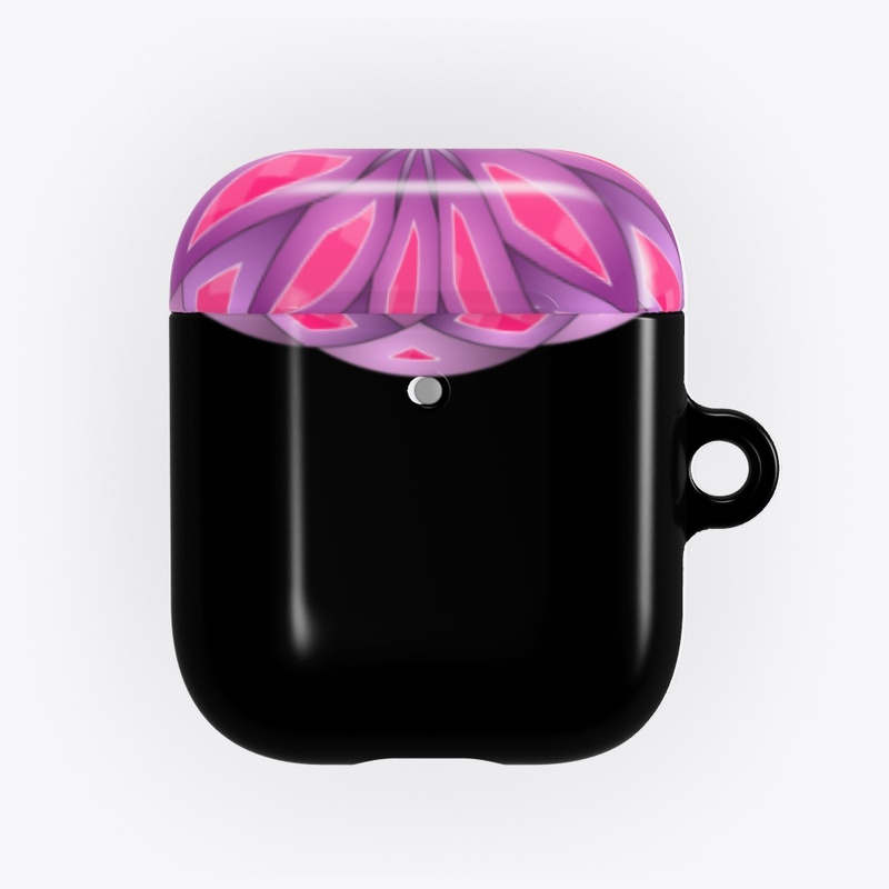 Pink and purple flower design.