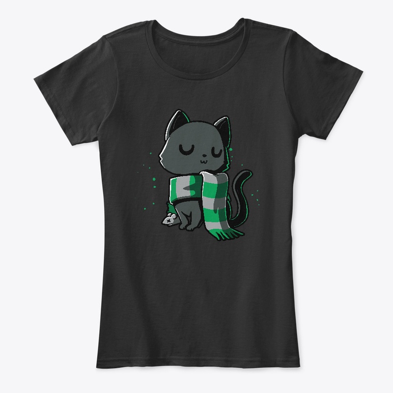 Proud kitty with green scarf