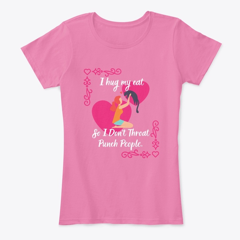 I hug my cat...