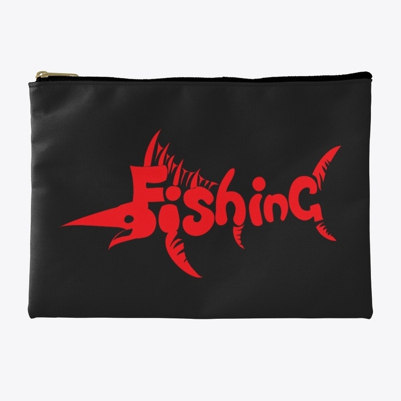 Red fishing funny logo