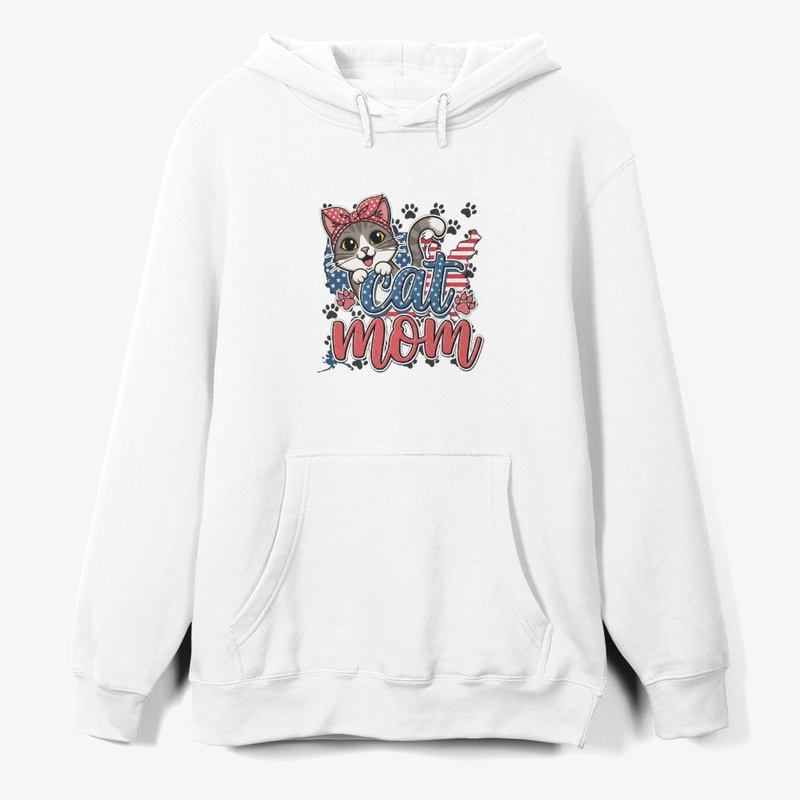 Patriotic Cat Mom - USA Flag Cat