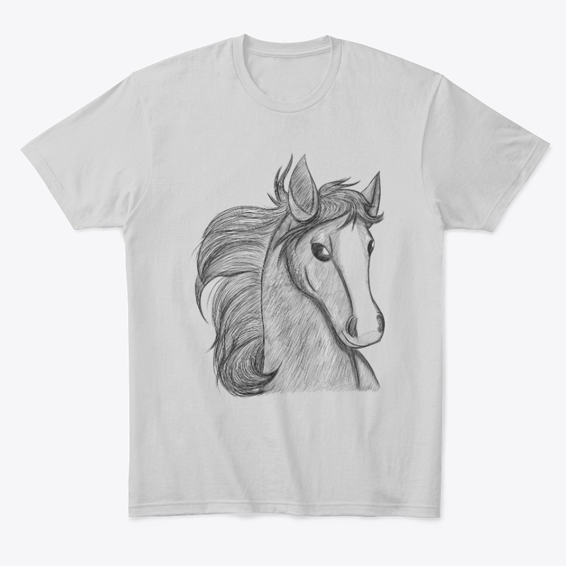 Horse Headshot Sketch Comfy Tee