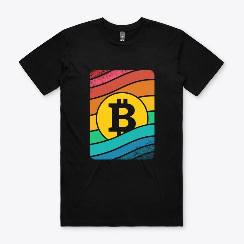 Bitcoin Cryptocurrency Vintage Sunset 