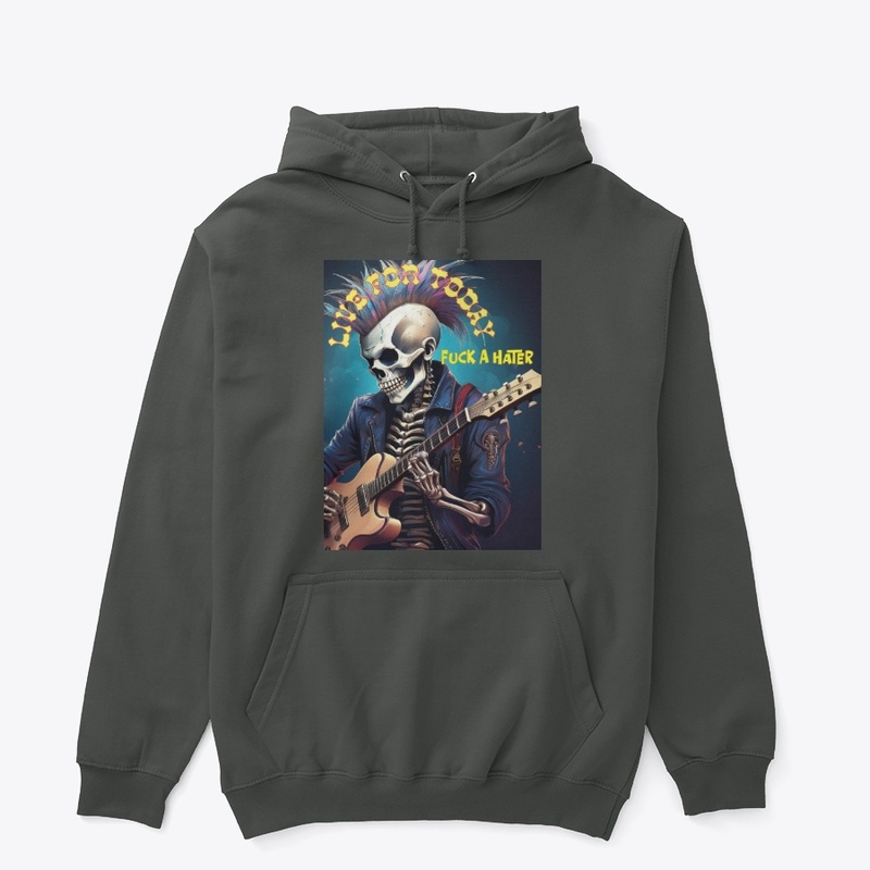 Skeleton anti-hater rockstar