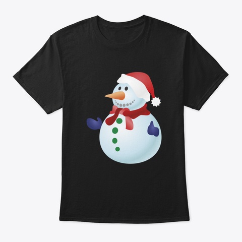 Snowman Hqux6 Black T-Shirt Front