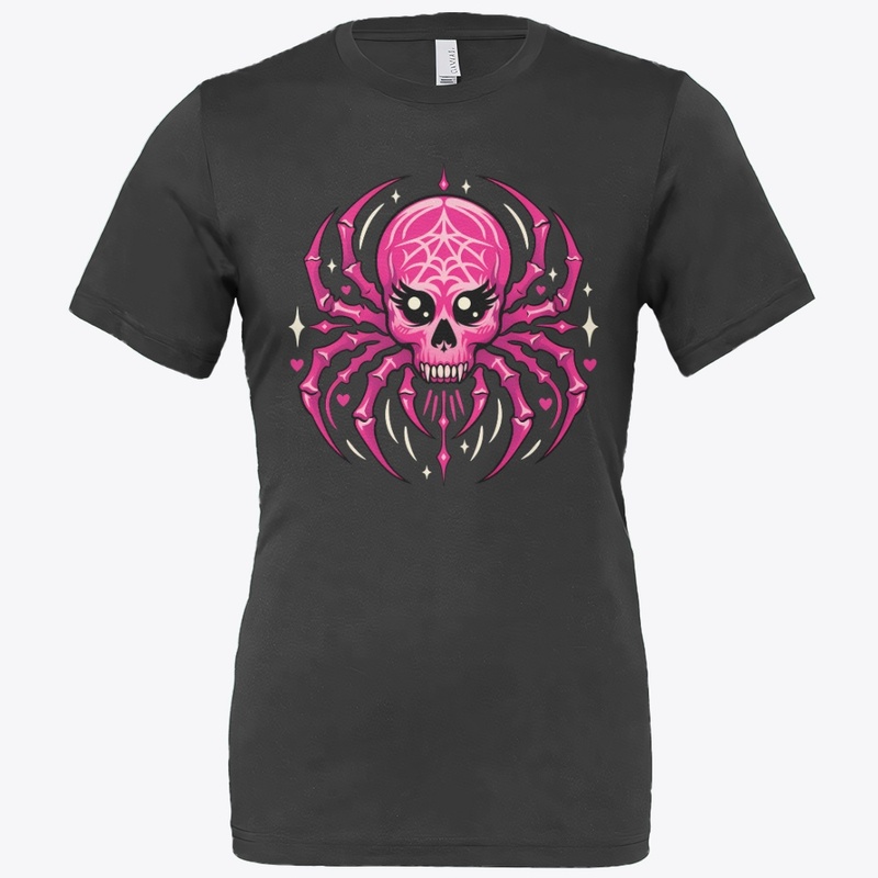 Spider Skull in Cute Horror Style