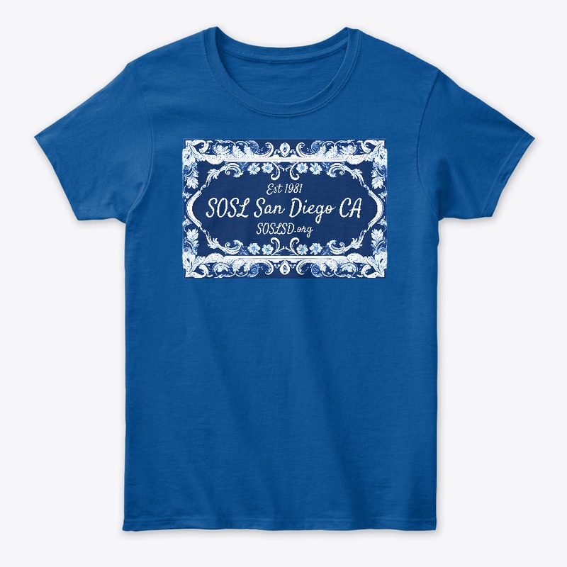 SOSL pottery blue wrap women's tee shirt