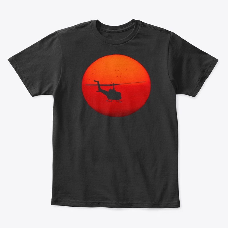 Vietnam Helicopter Sunset slim fit shirt