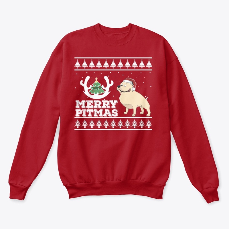 Merry Pitmas Ugly Christmas  Pit Bull