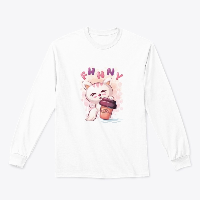 Cute Funny Cats with Coffee Sweatshirt