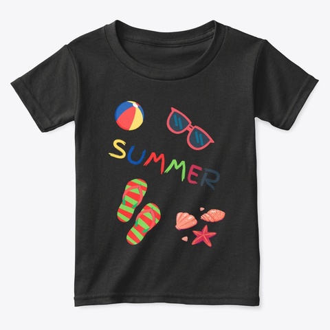 Summer Is Here! Black T-Shirt Front