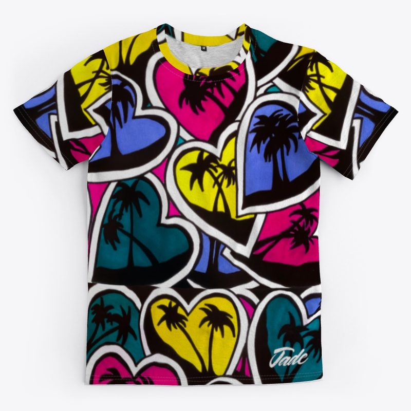 Heart Sunset Palms All-Over Tee