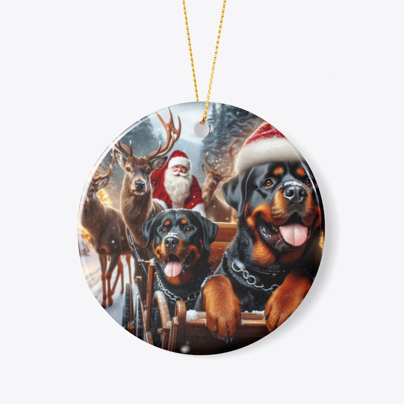 Rottweilers Santa Cart