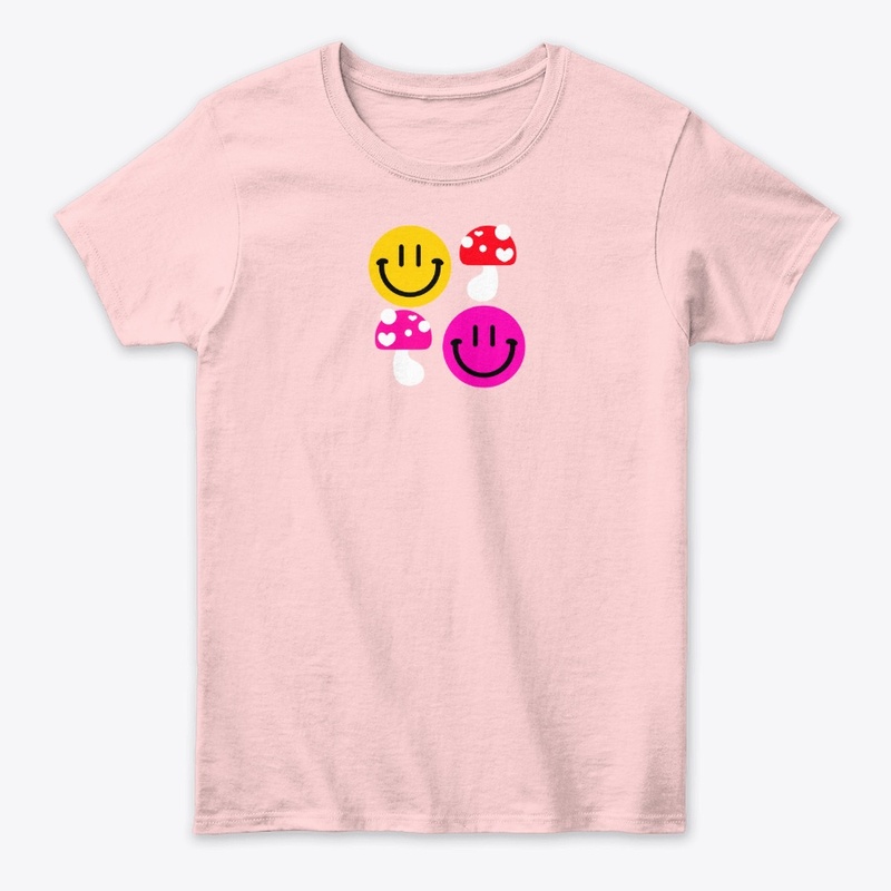 Smiley Face & Mushroom T-Shirt