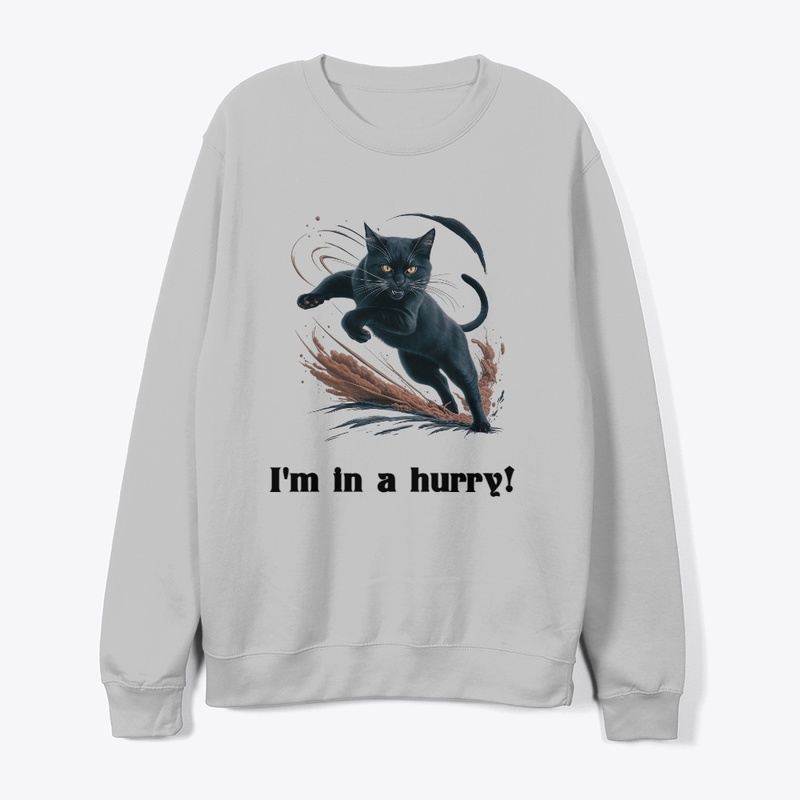 black cat running like an avenger.