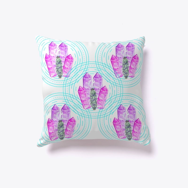 Crystals & Sage Throw Pilliow