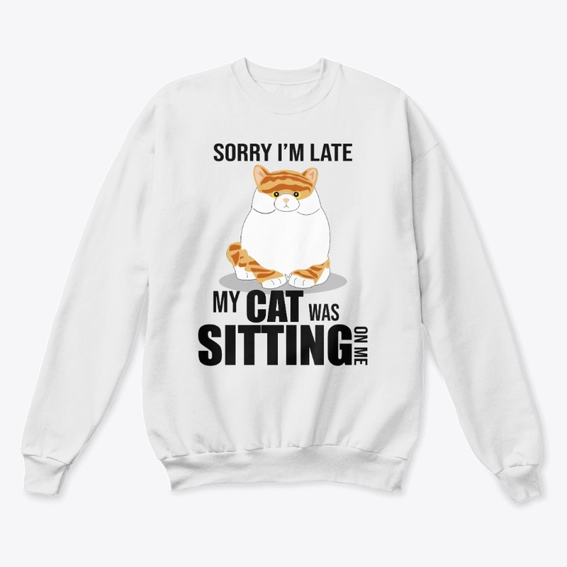 Sorry I'm late My cat was sitting on me
