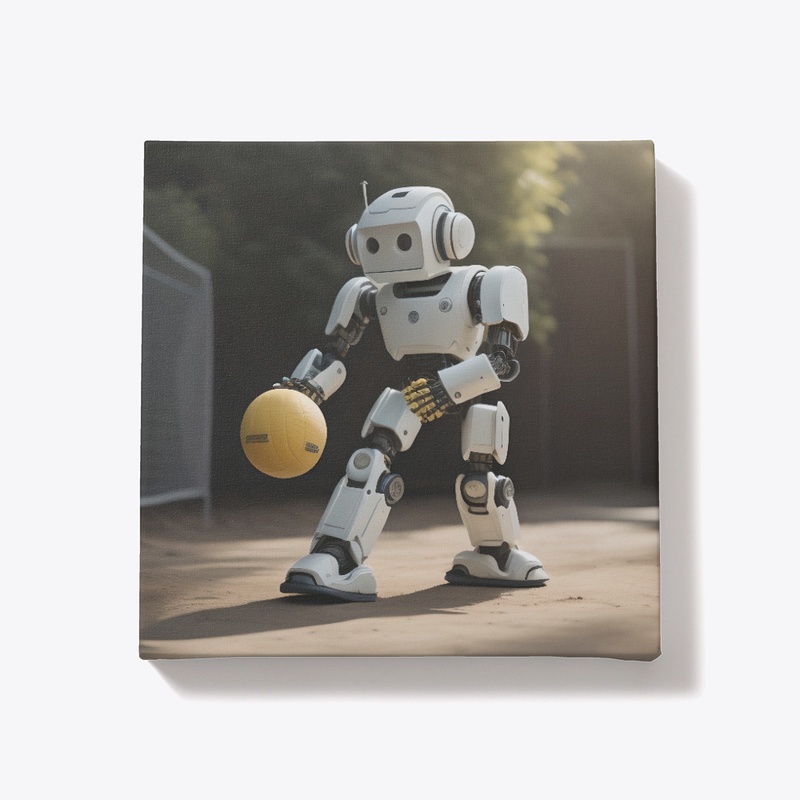 A robot playing pickleball