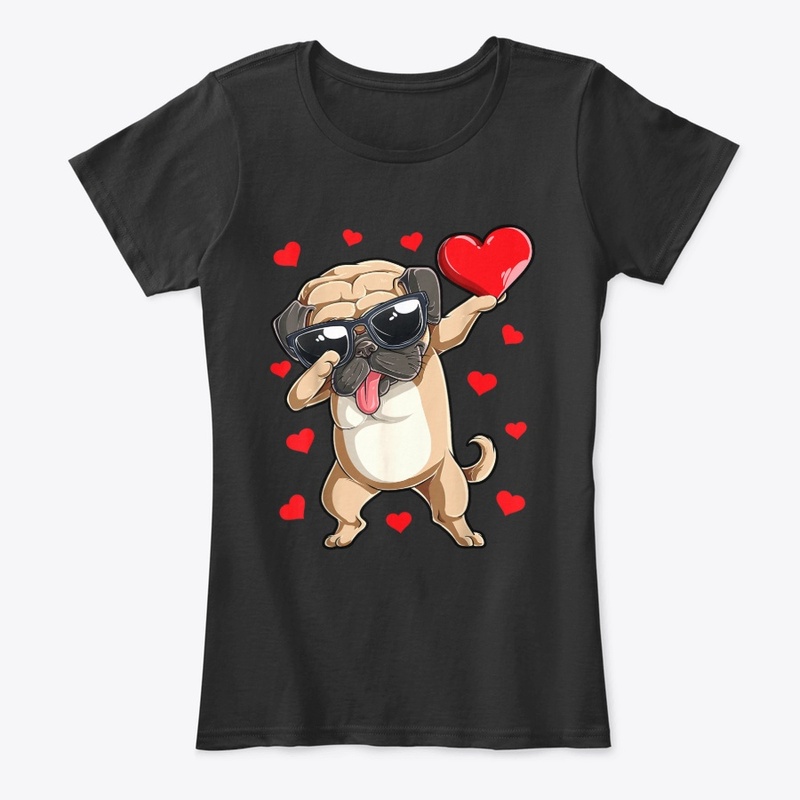 Dabbing Pug Valentines Day