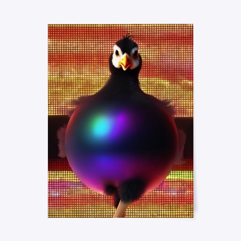 Disco Ball Chicken Poster