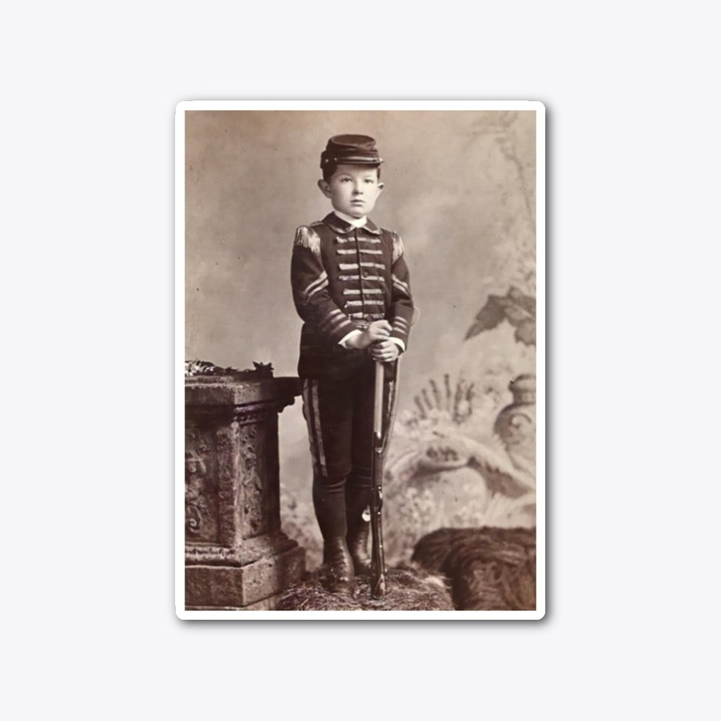 YOUNG BOY IN CIVIL WAR UNIFORM.