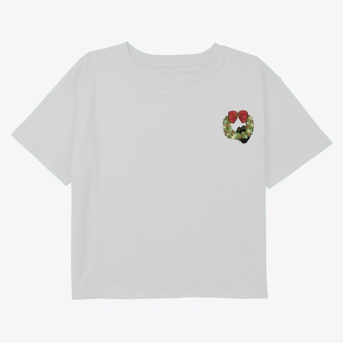 Festive Wreath Minimalist T Shirt White T-Shirt Front
