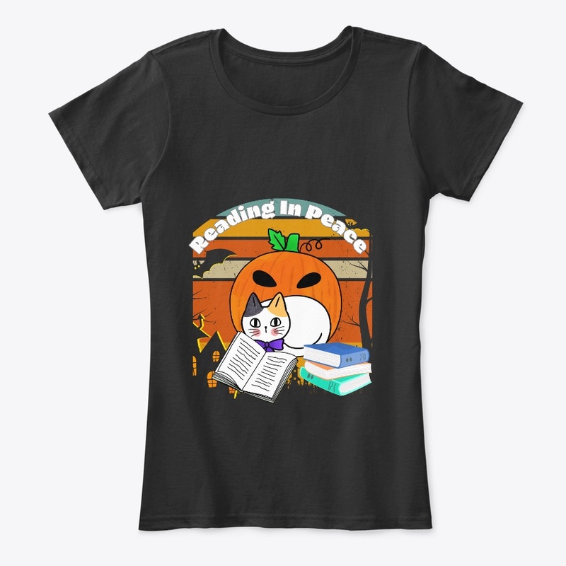 Read in peace Halloween cat book lover 
