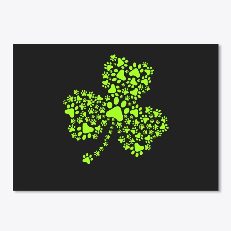 Funny St Patrick's Day Dog Paw Shamrock