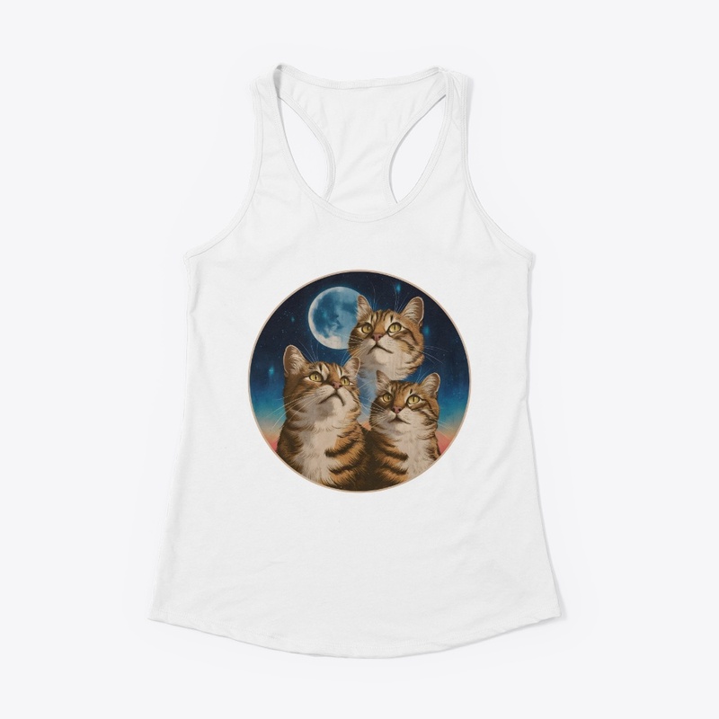 Triple Moon Cat Vintage Design