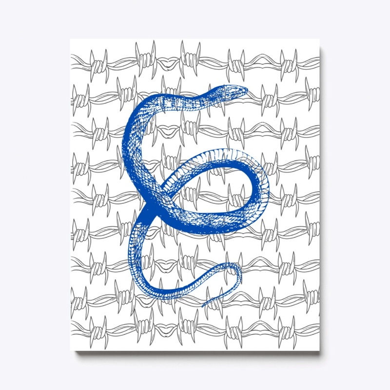 Barbwire Snake (Blue) - PRINTS