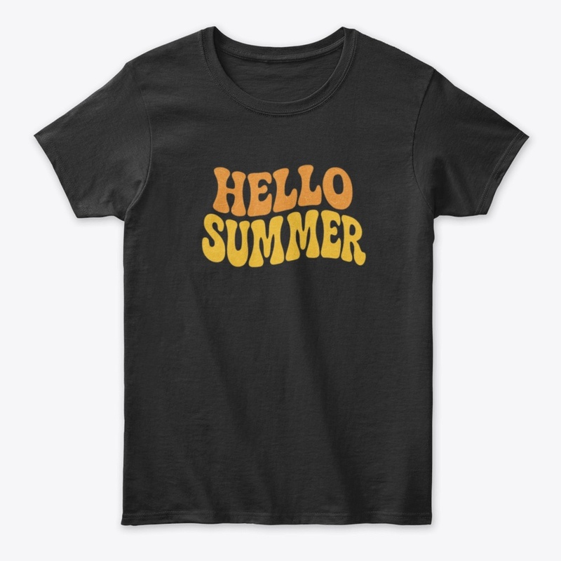 Retro Sunset "Hello Summer" Typography