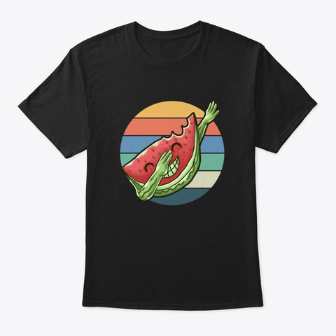 Watermelon Lovers, Watermelon Dabbing Black T-Shirt Front