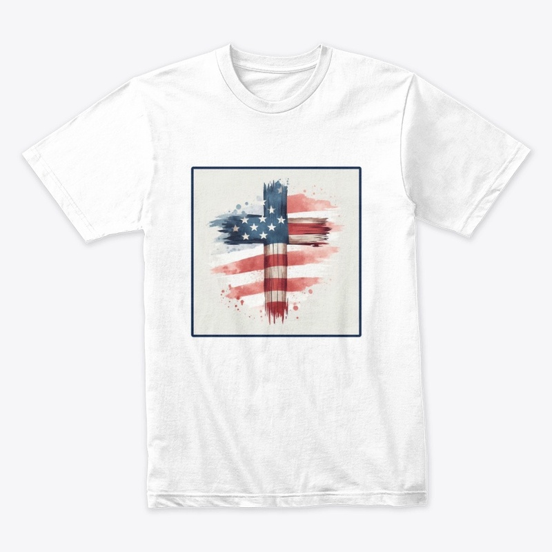 Flag Cross July 4th Tee