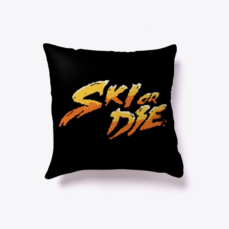 Sun Fire Ski or die Pixel art Logo