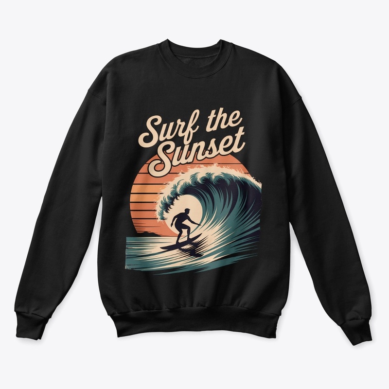  Surf the Sunset graphic tee, surfing